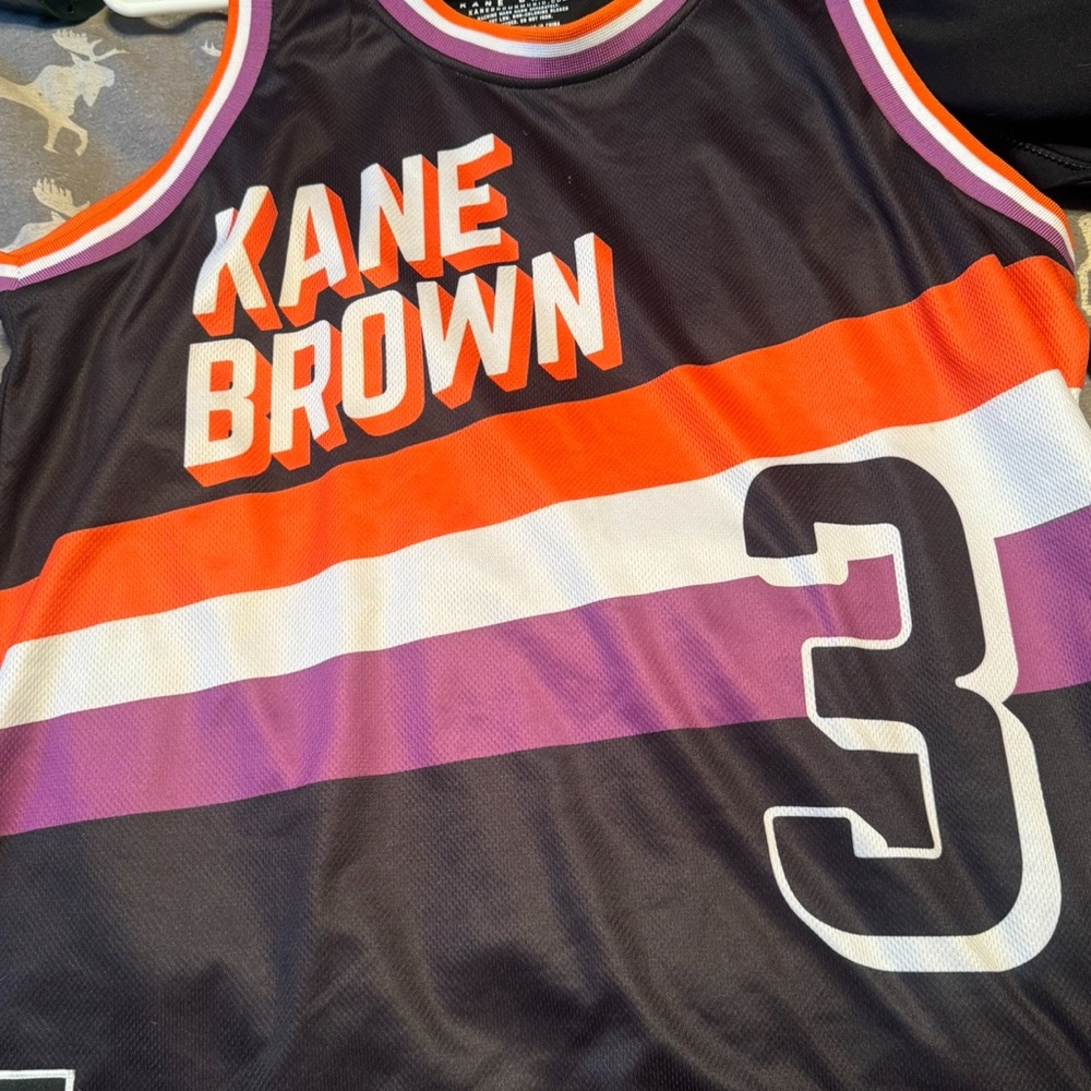 Kane Brown Basketball Jersey - Black, Orange, Purple